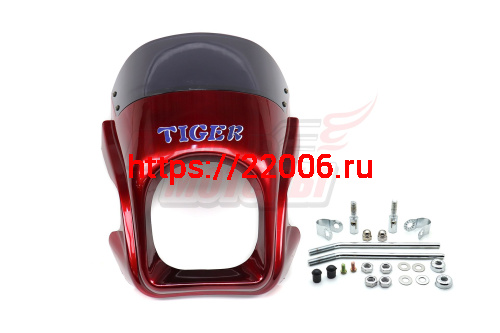 Щиток ветровой (12) пластик "Лидер-Тигер" красный с крепежами Щиток ветровой (12) пластик "Лидер-Тигер" красный с крепежами