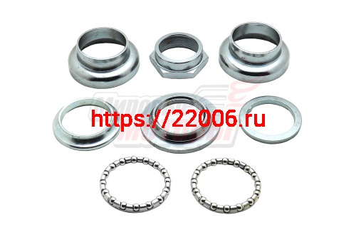 Детали рулевой колонки резьбовая 1" (22,2/30/27 мм, общ.h=35 мм хром) FP-H501(компл)