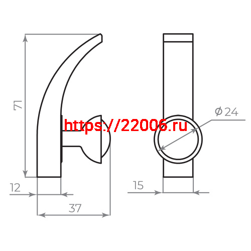 Крючок Ajax (Аякс) настенный MB-LM/K-004 BL черный фото 7 Крючок Ajax (Аякс) настенный MB-LM/K-004 BL черный фото 7
