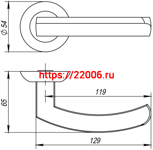 Ручка Fuaro (Фуаро) раздельная R.AR54.ALFA (ALFA AR) 140mm SN/CP-3 матовый никель/хром фото 3