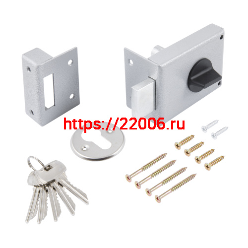 Замок Omega (Омега) накладной цилиндровый ЗН1-1.1 ГЛ серый, 5 кл. фото 4