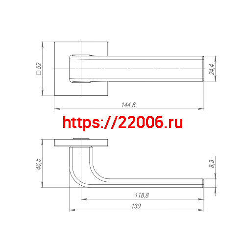 Ручка Ajax (Аякс) раздельная K.JS51.FLEX CP-8 хром фото 3