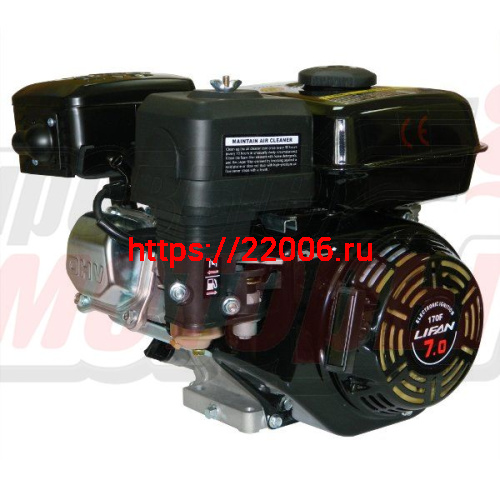 Двигатель LIFAN 7,0 л.с. 170F (212сс, мотобуксировщики, вал d19) Двигатель LIFAN 7,0 л.с. 170F (212сс, мотобуксировщики, вал d19)