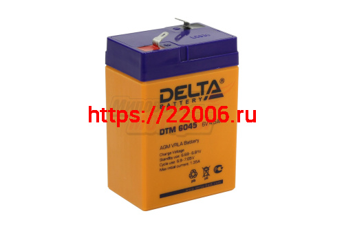 Аккумулятор герметичный 6В 4.5Ач DELTA DTM6045 AGM (электромашинки) Аккумулятор герметичный 6В 4.5Ач DELTA DTM6045 AGM (электромашинки)