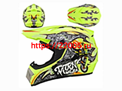 Мотошлем VIRTUE MD-905 Кросс черный с зеленым граффити (L)