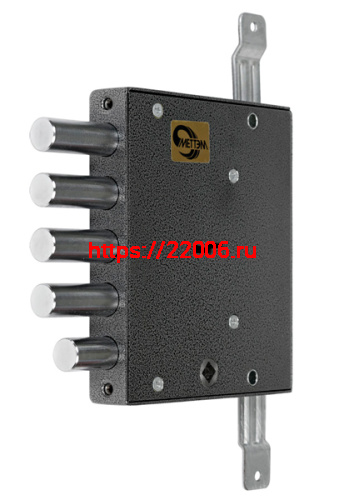 Замок Mettem (Меттэм) врезной сувальдный с задвижкой ЗВ8 152.1.0 с тягами (без лицевой планки), 5 кл.