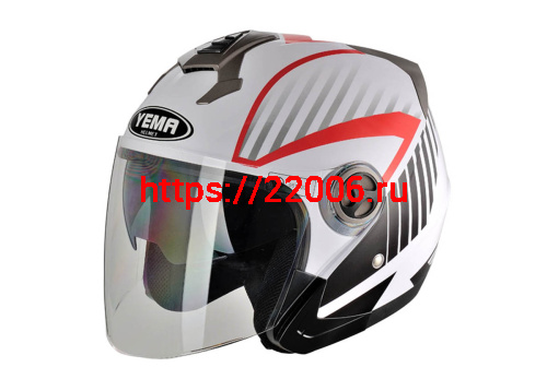 Шлем открытый YM-623 "YAMAPA", бело-красный, р-р M (с АНТИкр,внутр солнцезащитн очки, прозр. визор,) Шлем открытый YM-623 "YAMAPA", бело-красный, р-р M (с АНТИкр,внутр солнцезащитн очки, прозр. визор,)