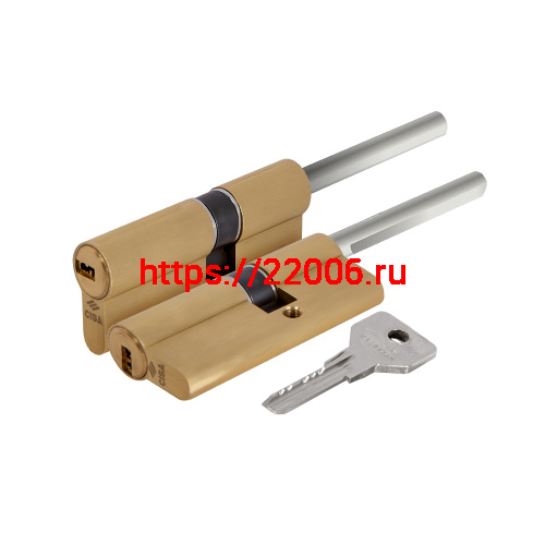 Цилиндровый механизм Cisa (Чиза) под вертушку (дл. шток) ASIX OE307-90.00 (80 мм/45+10+25), ЛАТУНЬ