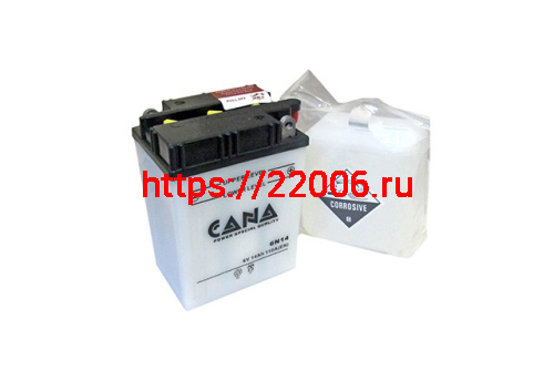 Аккумулятор CANA 6v/14hr 6N14 (140EN, DC, 105*77*140, -) 6