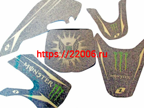 Комплект наклеек на кроссовый мотоцикл KLX Monster 2 Комплект наклеек на кроссовый мотоцикл KLX Monster 2