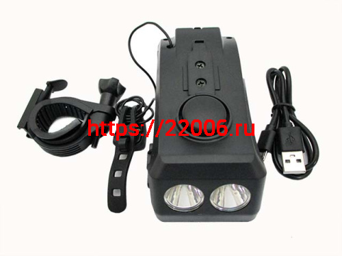 Фара передняя с держателем для телефона с аккумулятором, зарядным USB, сигналом Фара передняя с держателем для телефона с аккумулятором, зарядным USB, сигналом