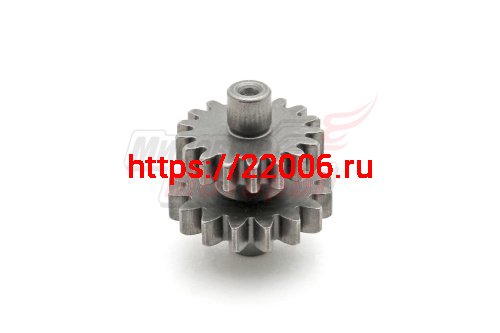 Вал промежуточный привода электростартера (двойной) (17/16 зубов, для электр-ров на 11 шлицев) 157FMI(125cc)-167FMM(250cc) Вал промежуточный привода электростартера (двойной) (17/16 зубов, для электр-ров на 11 шлицев) 157FMI(125cc)-167FMM(250cc)