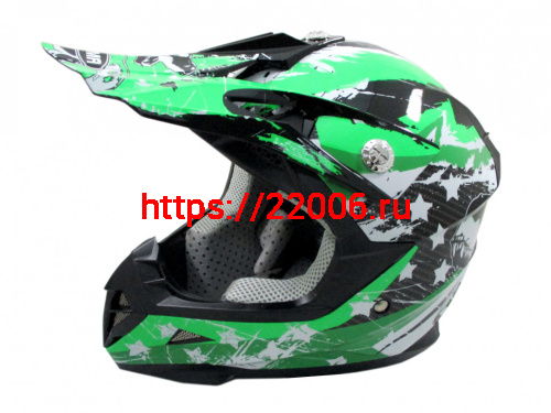 Мотошлем YM-211 KIDS cross черно-зеленый (XL) Мотошлем YM-211 KIDS cross черно-зеленый (XL)