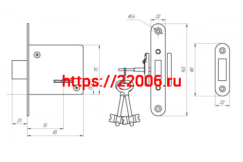 Замок Absolyute (Абсолют) врезной сувальдный ЗВ8-4А, 3 кл. фото 2