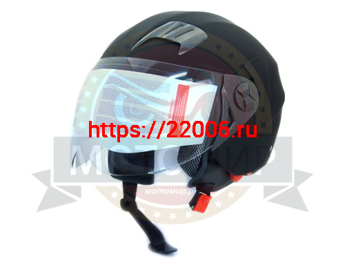 Шлем открытый "Safelead" HF-221 "колобки с доп. стеклом" мат. черный размер XL Шлем открытый "Safelead" HF-221 "колобки с доп. стеклом" мат. черный размер XL