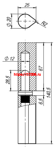 Приварная петля Fuaro Т1254/140х20x25 мм с подшипником фото 3