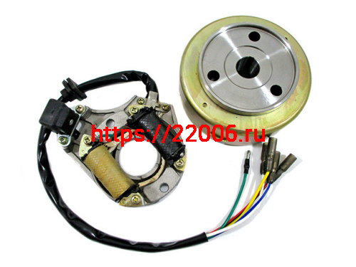 Магнето в сборе 139FMB Дельта 50-110cc (ротор + статор генератора на 2 катушки) TMMP Магнето в сборе 139FMB Дельта 50-110cc (ротор + статор генератора на 2 катушки) TMMP