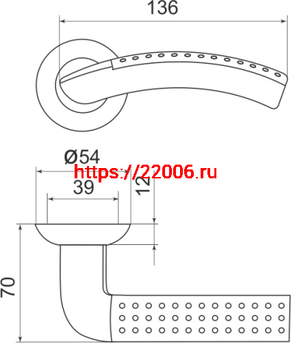 Ручка Armadillo (Армадилло) раздельная R.LD54.Libra26 (Libra LD26) SN/CP-3 матовый никель/хром TECH (кв. 8х140) фото 3 Ручка Armadillo (Армадилло) раздельная R.LD54.Libra26 (Libra LD26) SN/CP-3 матовый никель/хром TECH (кв. 8х140) фото 3