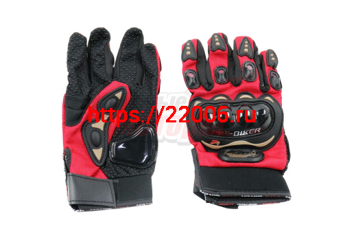 Перчатки мото "PRO-BIKER" MCS-01C (пласт.защ,тыл.часть-износост.дыш.ткань,ладонь-антискольз.)красный Перчатки мото "PRO-BIKER" MCS-01C (пласт.защ,тыл.часть-износост.дыш.ткань,ладонь-антискольз.)красный