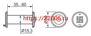 Глазок Fuaro (Фуаро) дверной, оптика пластик DV 1/60-35/Z/HD (VIEWER 1 DVZ) CP хром (подвес) фото 2 Глазок Fuaro (Фуаро) дверной, оптика пластик DV 1/60-35/Z/HD (VIEWER 1 DVZ) CP хром (подвес) фото 2