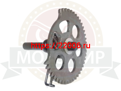 Шестерня кикстартера GY6-125/150 с осью и пружиной секторная промежуточная фото 2