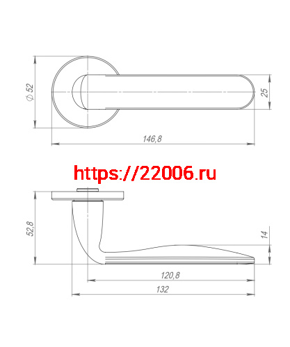 Ручка Punto (Пунто) раздельная R.ARC.R52.EXTRA SN-3 мат.никель фото 3 Ручка Punto (Пунто) раздельная R.ARC.R52.EXTRA SN-3 мат.никель фото 3