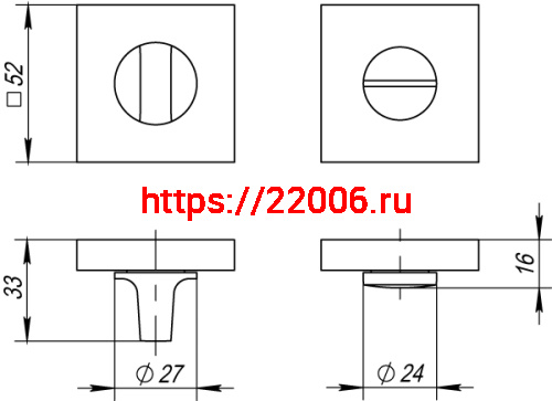 Ручка Fuaro (Фуаро) поворотная BK6.K.DM51 (BK6 DM) CF-17 кофе фото 3