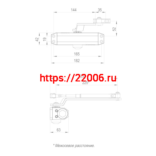Доводчик Fuaro (Фуаро) дверной DC20-4 (DC-204) WH до 85 кг (белый) фото 3