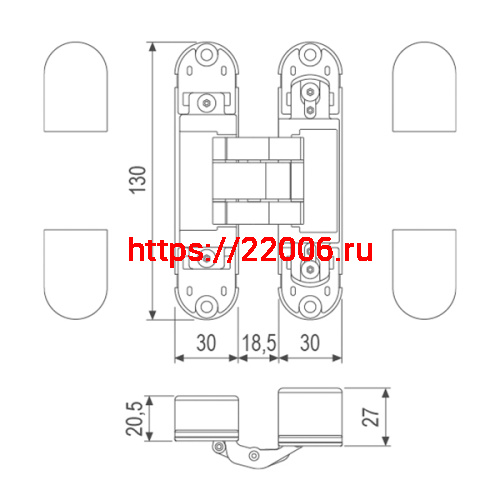 E30200.92.91 (белый) петля AGB (АГБ) ECLIPSE 2.1 (4 накладки в комплекте), 60 кг. фото 2 E30200.92.91 (белый) петля AGB (АГБ) ECLIPSE 2.1 (4 накладки в комплекте), 60 кг. фото 2