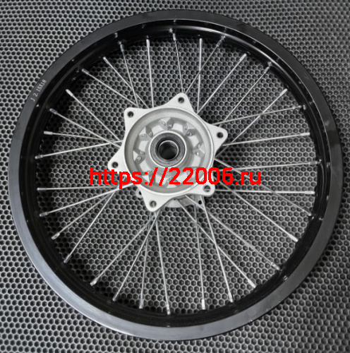 Диск колеса задний стальной на спицах 2,15 - 18", хром, дисковый тормоз ось 25 мм KAYO T4,T5,T6 Диск колеса задний стальной на спицах 2,15 - 18", хром, дисковый тормоз ось 25 мм KAYO T4,T5,T6