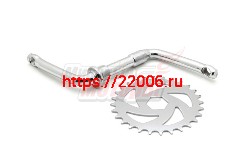 Шатун 14"-16" 102мм 28зуб. односоставной сталь, хром (компл) Шатун 14"-16" 102мм 28зуб. односоставной сталь, хром (компл)