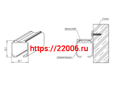 Верхняя Punto (Пунто) направляющая Soft LINE 45/55/1,5/3000 track (3 м) фото 2 Верхняя Punto (Пунто) направляющая Soft LINE 45/55/1,5/3000 track (3 м) фото 2