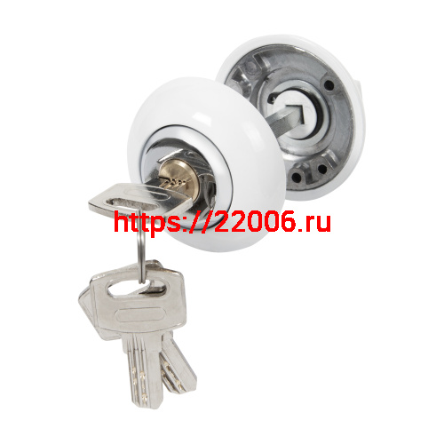 Ручка поворотная Ajax (Аякс) с фиксацией ключом BK6.FIX.JR WH-19 белый Ручка поворотная Ajax (Аякс) с фиксацией ключом BK6.FIX.JR WH-19 белый