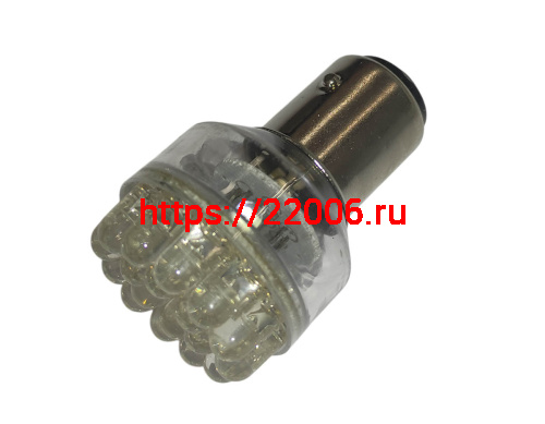 Лампа светодиодная (LED) 12V (BAY15d) T25 24SMD P21/5W 1157 2-конт белая Лампа светодиодная (LED) 12V (BAY15d) T25 24SMD P21/5W 1157 2-конт белая