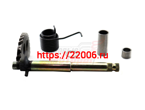 Вал кикстартера с сектором GY6-125, 150, FT150T(1215) (с пружиной возвратной) (общая длина 158 мм) Вал кикстартера с сектором GY6-125, 150, FT150T(1215) (с пружиной возвратной) (общая длина 158 мм)