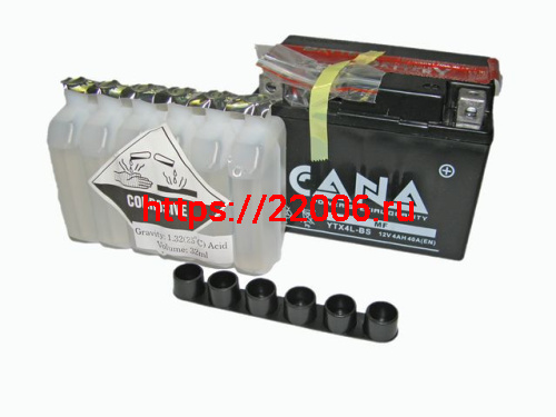 Аккумулятор CANA 12v/4hr YTX4L-BS (40EN, MF, 114*71*86, 1,2кг, -) 8