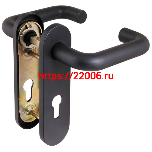 Ручка Fuaro (Фуаро) дверная FP.DH172.0433 NE (DH-0433 NE) (9x140) с пружиной BL-24 черный Ручка Fuaro (Фуаро) дверная FP.DH172.0433 NE (DH-0433 NE) (9x140) с пружиной BL-24 черный