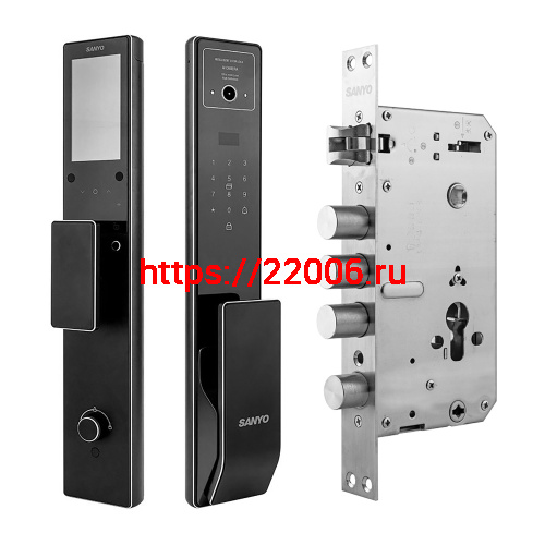 Электронный замок Sanyo D200 Tuya DM70 с WiFi, с видеодомофоном, черный фото 2 Электронный замок Sanyo D200 Tuya DM70 с WiFi, с видеодомофоном, черный фото 2