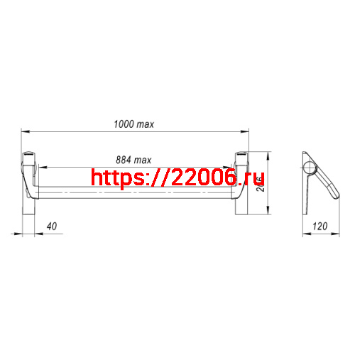 Ручка-штанга Fuaro (Фуаро) нажимная AP.1300A push-bar (ANTI-PANIC 1300А) фото 3 Ручка-штанга Fuaro (Фуаро) нажимная AP.1300A push-bar (ANTI-PANIC 1300А) фото 3
