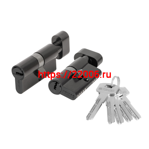 Цилиндровый Fuaro (Фуаро) механизм (200 ZM/90) 2000ZM Knob 90 (35+10+45) BL-24 черный 5Key с вертушкой