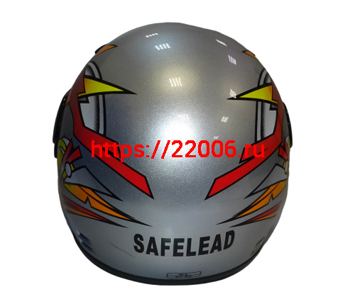 Шлем интеграл "Safelead" HF-908 (619) Детский E05 BLACK, TB-SILVER размер XL (16 шт.) фото 4