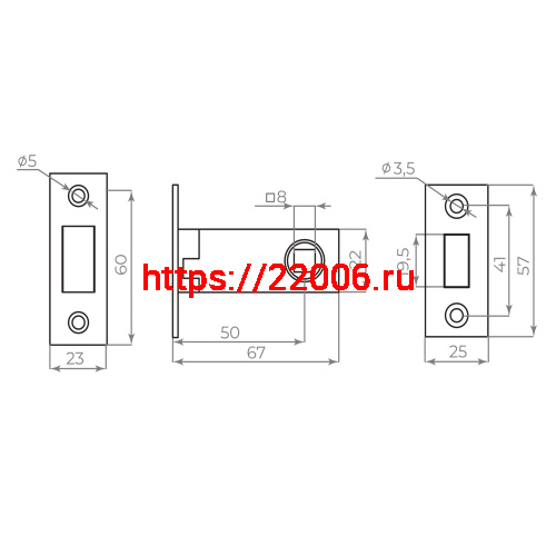 Защелка Ajax (Аякс) врезная MAGNLN50-8 CP хром фото 2 Защелка Ajax (Аякс) врезная MAGNLN50-8 CP хром фото 2