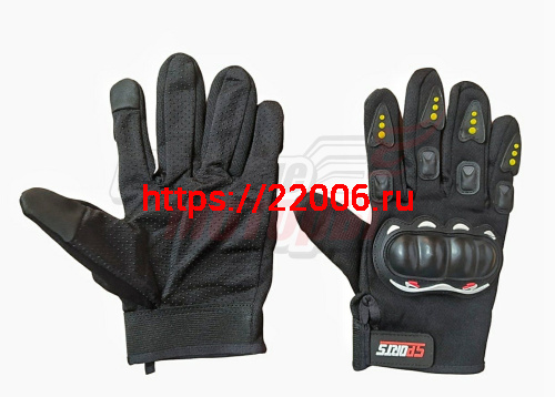 Перчатки с пальцами "SPORT" с защитой черные (сенсорные) Перчатки с пальцами "SPORT" с защитой черные (сенсорные)
