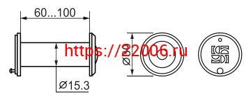 Глазок Fuaro (Фуаро) дверной, оптика пластик DV 2/100-60/Z/HD (VIEWER 2 DVZ) CP хром (подвес) фото 2 Глазок Fuaro (Фуаро) дверной, оптика пластик DV 2/100-60/Z/HD (VIEWER 2 DVZ) CP хром (подвес) фото 2
