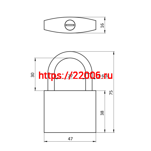 Замок Ajax (Аякс) навесной PD-0250 3 key фото 2