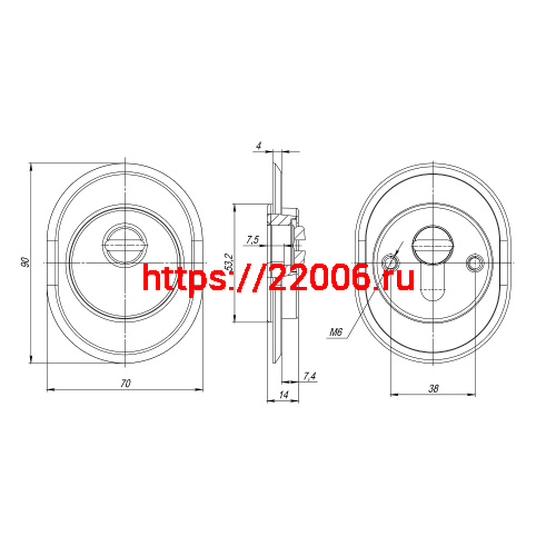 Накладка Fuaro (Фуаро) на цилиндр DEF.CRE-al/OV.9713 (A-9713) CP хром фото 2 Накладка Fuaro (Фуаро) на цилиндр DEF.CRE-al/OV.9713 (A-9713) CP хром фото 2