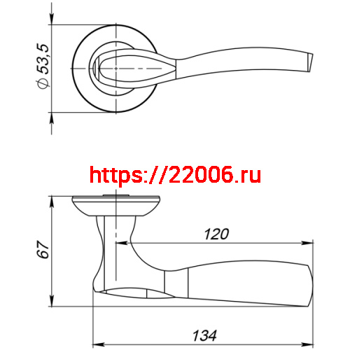 Ручка Ajax (Аякс) раздельная R.JR54.SILVA (SILVA JR) CF-17 кофе фото 3