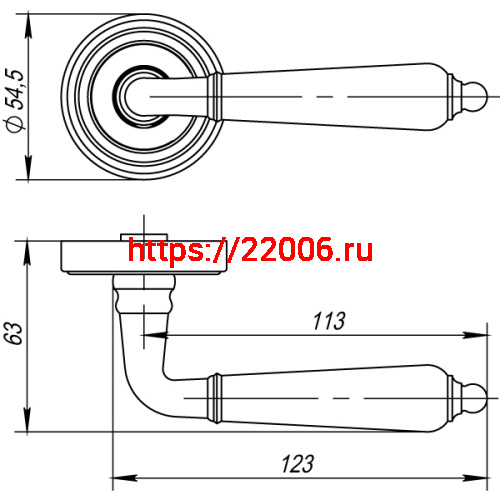 Ручка Punto (Пунто) раздельная LIBRETTO ML SN/CP-3 матовый никель/хром фото 3 Ручка Punto (Пунто) раздельная LIBRETTO ML SN/CP-3 матовый никель/хром фото 3