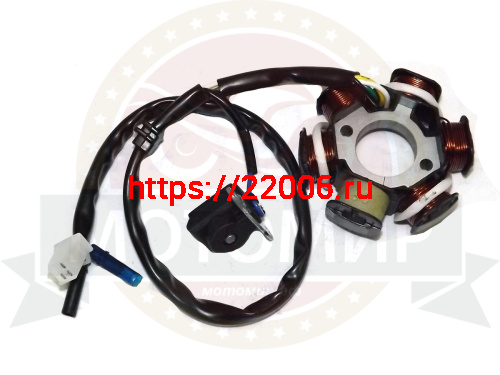Зажигание 4х т GY6-125/150 голое (без маховика) (статор 5+1 катушек) (1803101А)