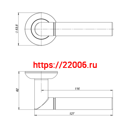 Ручка Punto (Пунто) раздельная R.ZR54.UNI (UNI ZR) SN/CP-3 матовый никель/хром фото 3
